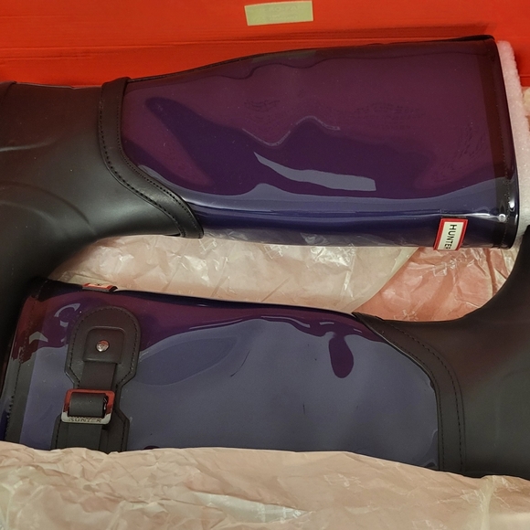 HUNTER Original Tall Clear Leg Rain Boots Midnight - Picture 7 of 7